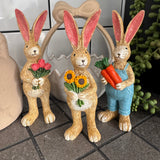 Ruth Rabbit holding bunch of Tulips