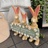 Ruth Rabbits Standing Trio - This garden grows with love