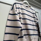 Stripe Crew Neck Sweatshirt - Stone