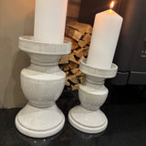 Off-White Ceramic Candle Holder - 2 Sizes