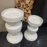 Off-White Ceramic Candle Holder - 2 Sizes