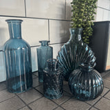 Blue Small Glass Bottle Vases - 4 styles