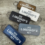 Made in the UK by Giggle Gift Co.
Wooden block keyring with white text quote on both sides;

'His Lordship's Key'&nbsp;