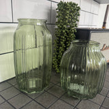 Vintage Green Glass Ribbed Vase
Available in 2 sizes; Small H16cm &amp; Tall H22cm