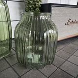 Vintage Green Glass Vases - 2 Sizes