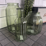 Vintage Green Glass Vases - 2 Sizes
