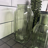 Vintage Green Glass Vases - 2 Sizes