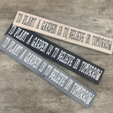 Made in the UK by The Giggle Gift co.
Long Garden L59.5cm Wooden Hanging Plaque;
"To plant a garden is to believe in tomorrow"
