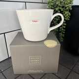 Keith Brymer Jones Word Range Medium Bucket White Porcelain Mug 350ml&nbsp;
Handstamped in retro typewriter font&nbsp; - Red
Quote - Twat