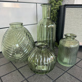 Vintage Green Small Glass Bottle Vases - 5 styles