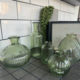 Vintage Green Small Glass Bottle Vases - 5 styles