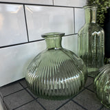 Vintage Green Small Glass Bottle Vases - 5 styles