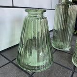 Vintage Green Small Glass Bottle Vases - 5 styles