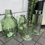 Vintage Green Small Glass Bottle Vases - 5 styles