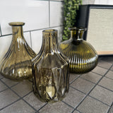 Olive Green Glass Vase Collection - 6 styles
