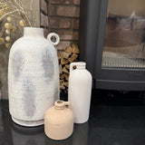 Off White stone-like Amphora Vase with one handle H37cm