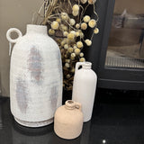 Off White stone-like Amphora Vase with one handle H37cm
