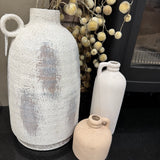 Off White stone-like Amphora Vase with one handle H37cm