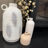 Off White stone-like Amphora Vase with one handle H37cm