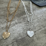 Eliza Gracious - Triple-layered Necklace with heart pendant