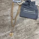 Eliza Gracious - Triple-layered Necklace with heart pendant