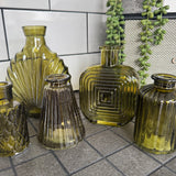 Olive Small Glass Bottle Vases - 5 styles