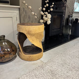 Makasi Teak unique Teak small statement pieces;
Tall Teak Twist Side Round table H45cm&nbsp;