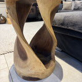 Teak Round Twist Side Table 60cm *CLICK & COLLECT ONLY*