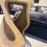 Teak Round Twist Side Table 60cm *CLICK & COLLECT ONLY*