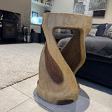 Teak Round Twist Side Table 60cm *CLICK & COLLECT ONLY*