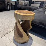 Makasi Teak unique Teak small statement pieces;
Tall Teak Twist Side Round table H60cm&nbsp;