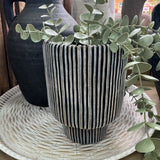 Yana Stripe Vase Planter with Black and Natural tones&nbsp;&nbsp;
Available in Small H18cm