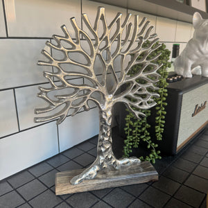 Aluminium Silver Tree of Life H36cm