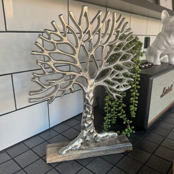 Aluminium Silver Tree of Life H36cm