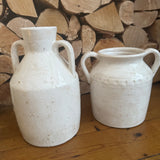 Off White Terracotta Roe Vase with 2 handles - 2 sizes
