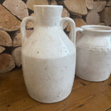 Off White Terracotta Roe Vase with 2 handles - 2 sizes
