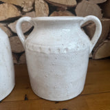 Off White Terracotta Roe Vase with 2 handles - 2 sizes