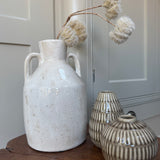 Off White Terracotta Roe Vase with 2 handles - 2 sizes