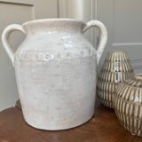 Off White Terracotta Roe Vase with 2 handles - 2 sizes