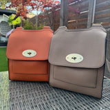 Faux Leather Slim Body Bag - Mocha