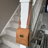 Faux Suede Slim Body Bag H28cm with long adjustable strap
Colour - Brown