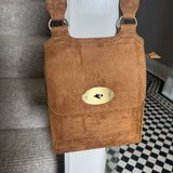 Faux Suede Slim Body Bag - Black
