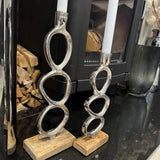 Minimal Circle Silver Candle Holders - 2 sizes