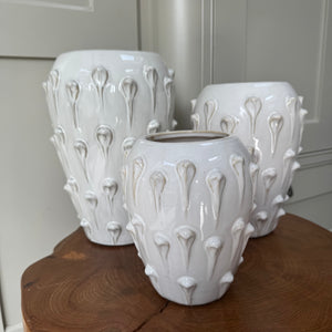 `Off White Bobble Vases - 3 sizes
