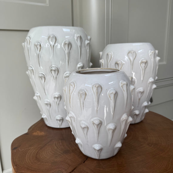 `Off White Bobble Vases - 3 sizes