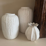 Off White Vertical Pattern Vases - 3 sizes