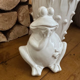 Off White Ceramic Fun Frogs - 2 designs