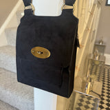 Faux Suede Slim Body Bag - Black