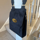 Faux Suede Slim Body Bag - Black