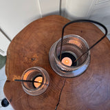 Smokey Brown Glass Candle holders - 2 sizes